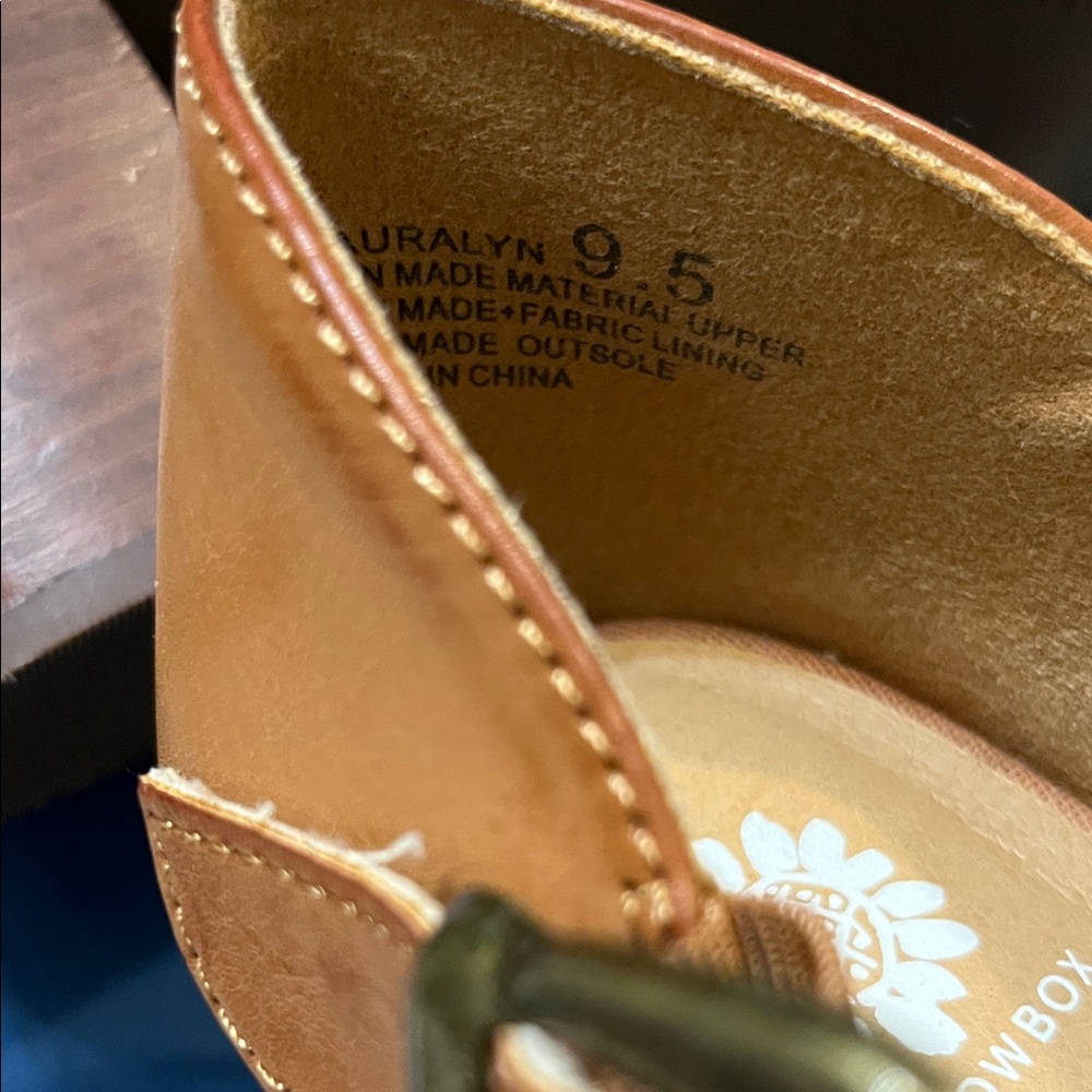 Yellow Box Tan Leather Platform Mary Jane Heels - Picture 3 of 3